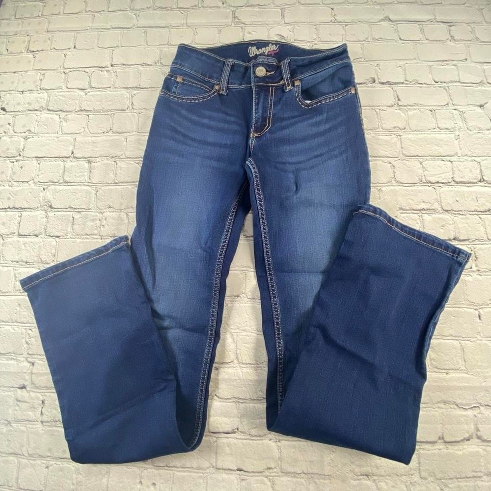 Wrangler Bootcut Jeans Size 1/2 Long inseam Western Dark wash